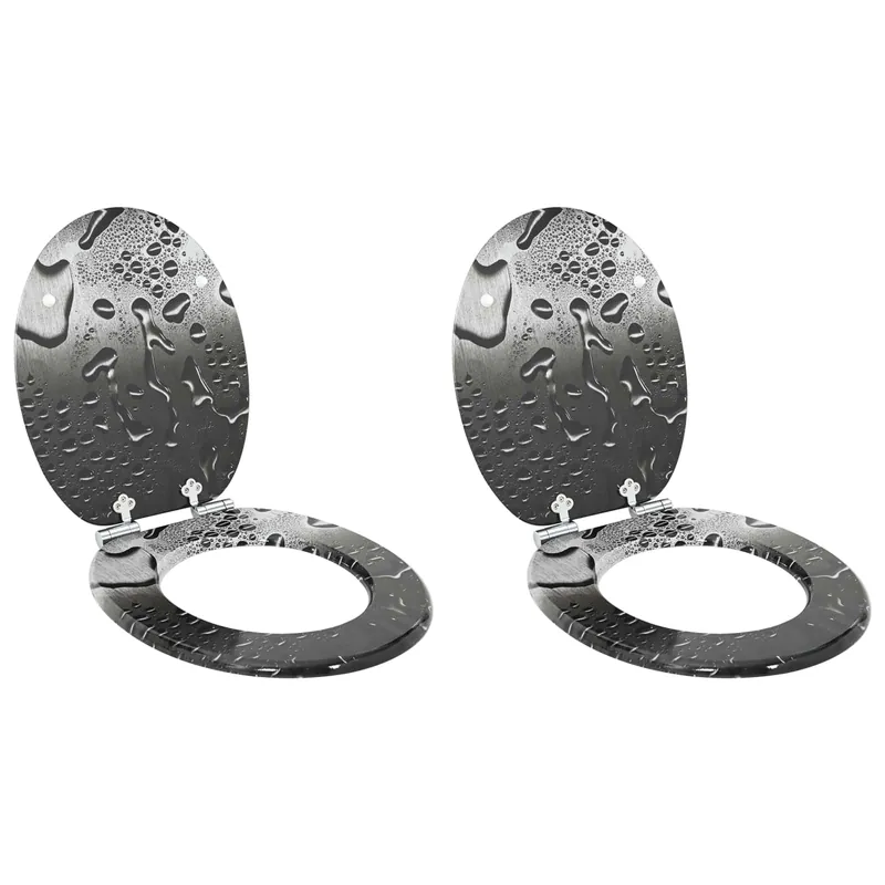 vidaXL Sedile per toilette con chiusura morbida 2 pcs Grigio Korting