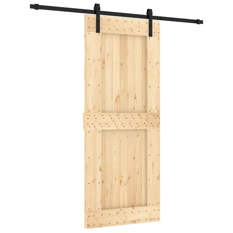 Nu Kopen vidaXL Porta scorrevole Naturale e Nero 85 x 210 cm