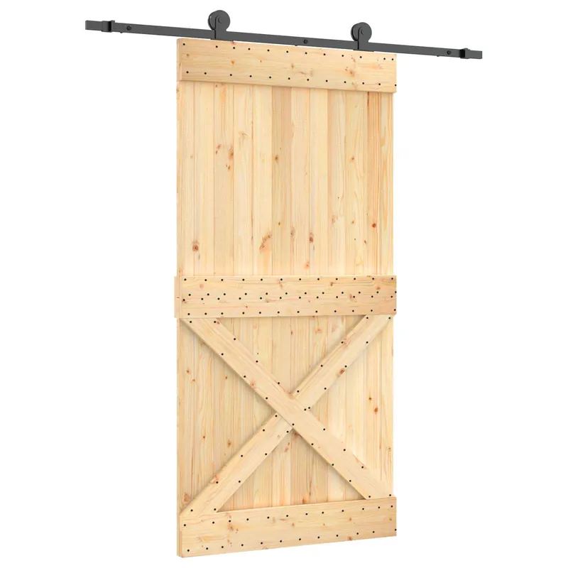 vidaXL Porta scorrevole Naturale e Nero 100 x 210 cm Bestel Nu
