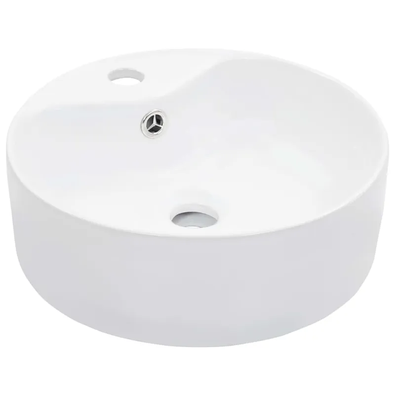 Betaalbaar vidaXL Lavandino con Troppopieno 36x13 cm in Ceramica Bianco