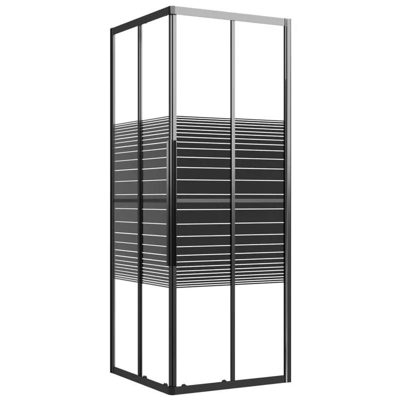Goedkoop vidaXL Box Doccia a Righe ESG 80x80x180 cm Nero