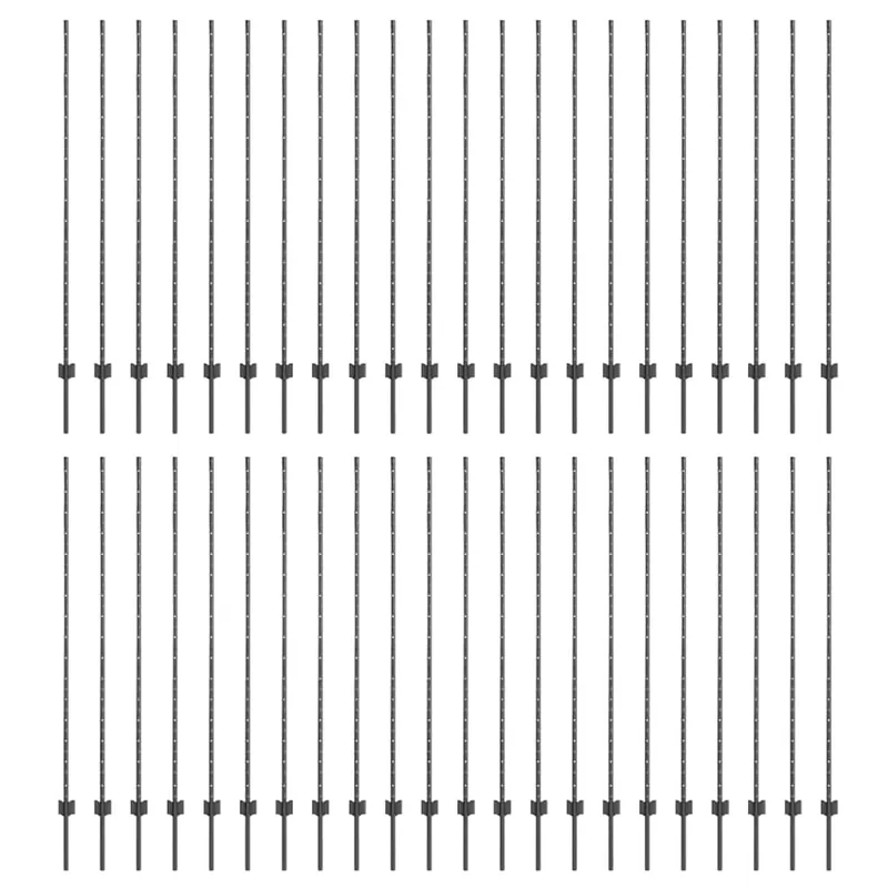vidaXL Palo per recinzione interrato 44 pz Grigio 200 cm Flitsaanbieding