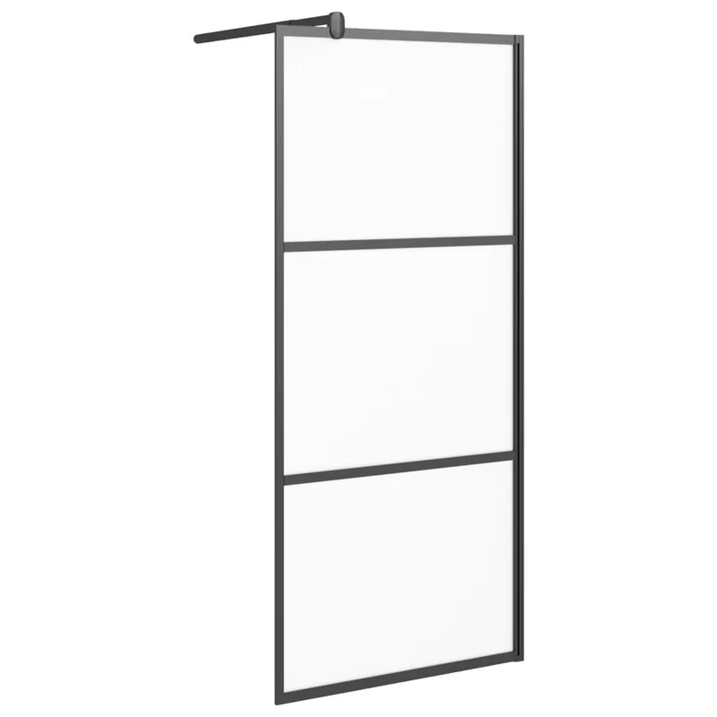 vidaXL Parete Doccia Walk in 80x195 cm in Vetro Smerigliato ESG Nero Favoriet