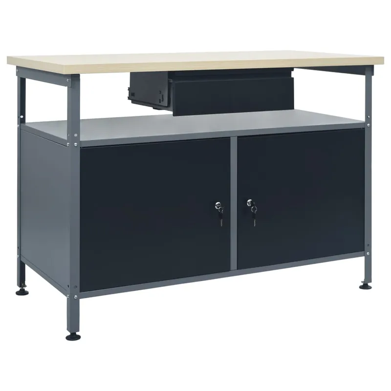 vidaXL Banco da Lavoro Nero 120x60x85 cm in Acciaio Bestseller