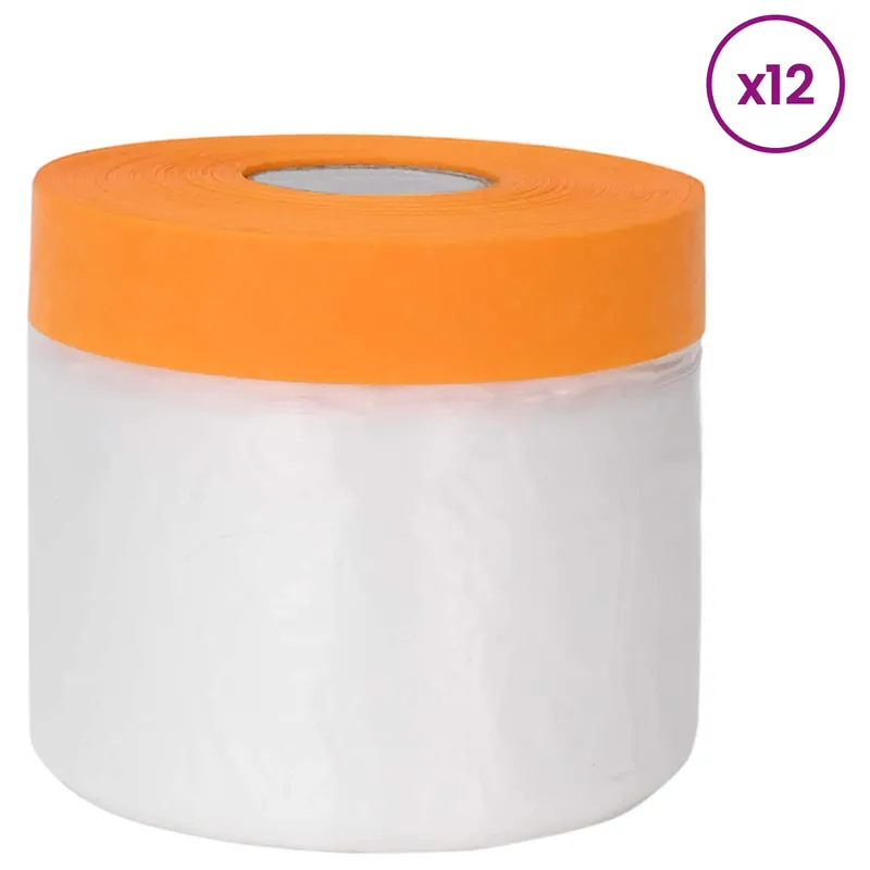 vidaXL Telo per polvere con nastro adesivo 12 pcs 55 x 3300 cm HDPE Korting