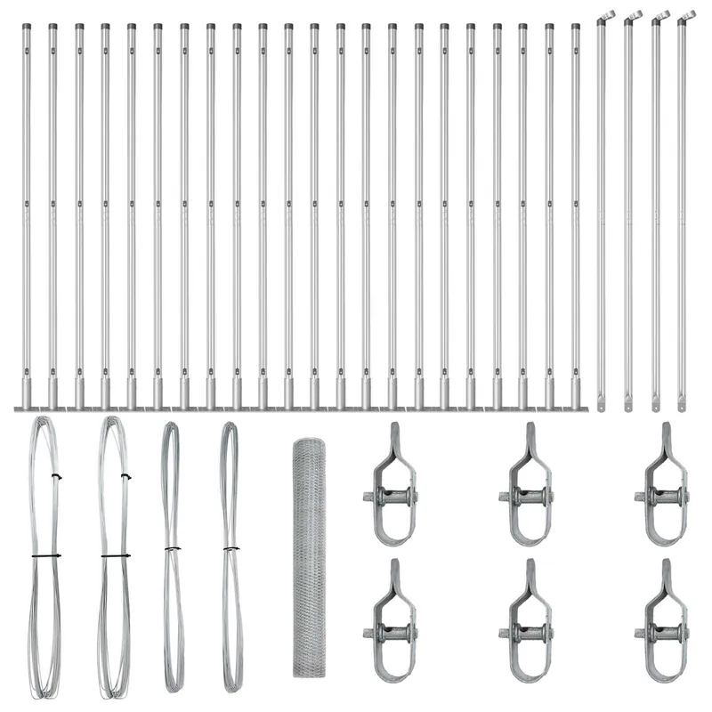 Lage Prijs vidaXL Recinzione esagonale con base in cemento 50 x 1,2 m Argento