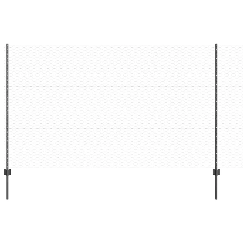 Aanbieding vidaXL Recinzione esagonale con palo 50 x 1,4 m Grigio Rete
