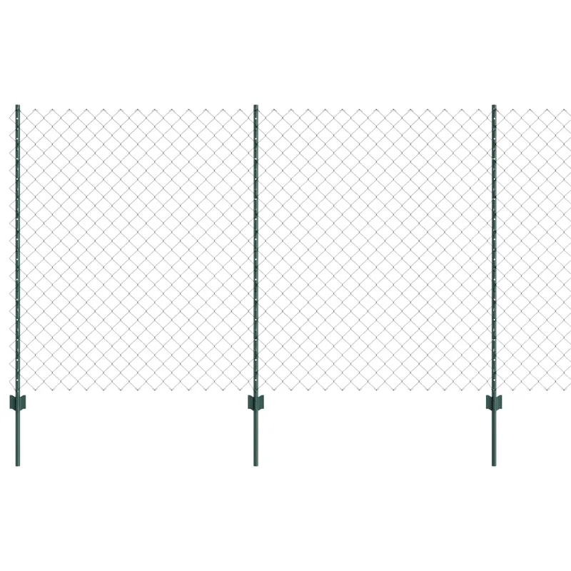 Koopje vidaXL Recinzione a maglie con palo 10 x 1,4 m Verde Rete