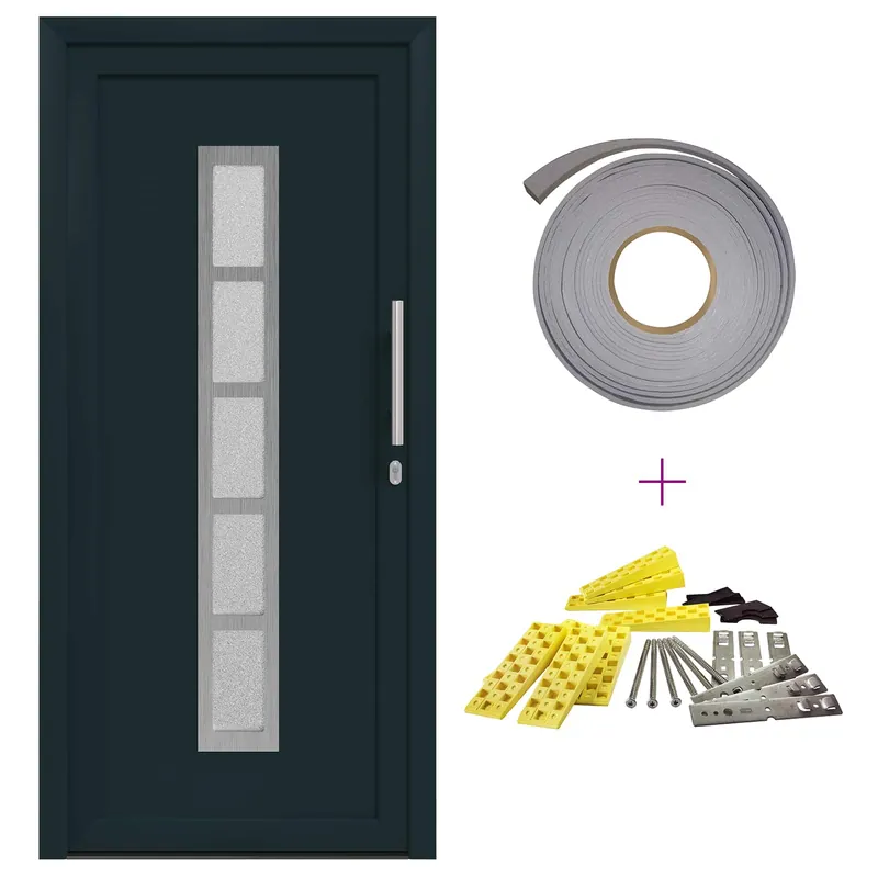 vidaXL Porta Frontale Antracite 98 x 208 cm PVC Actieprijs
