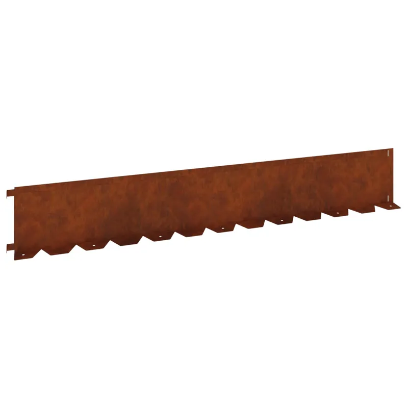 Beperkte Voorraad vidaXL Bordura per Prato 20 pcs 102 x 15 x 4 cm Acciaio Ruggine
