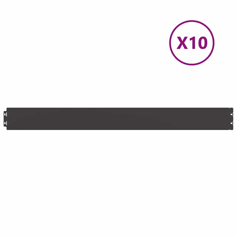 vidaXL Bordure per Prato 10 pz Nere Acciaio Laminato a Freddo Laatste Kans