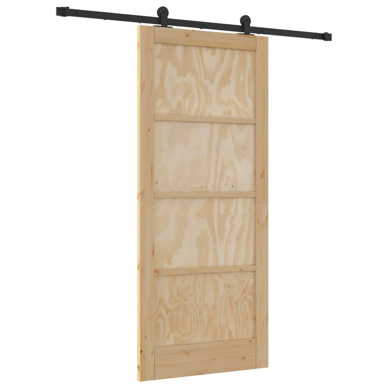 vidaXL Porta scorrevole Naturale e Nero 86 x 198,5 cm Premium