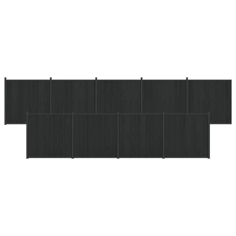Korting vidaXL Pannello di Recinzione 9 pcs WPC e Alluminio Nero
