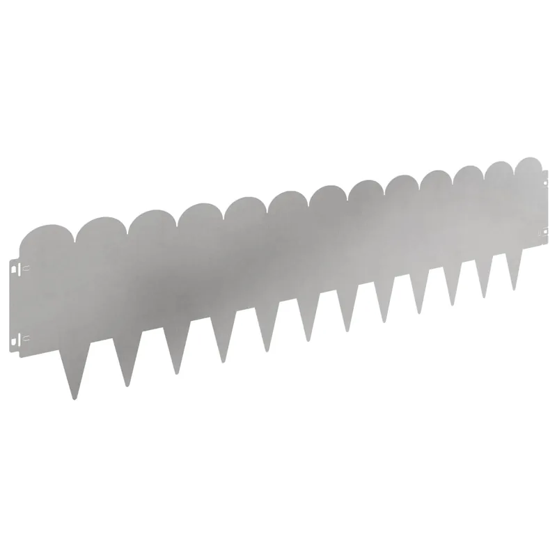 Hete Deal vidaXL Bordura per Prato 10 pcs 103 x 25 cm Acciaio Argento
