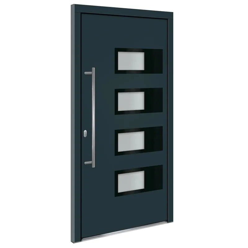 vidaXL Porta Ingresso Antracite 100x200 cm in Alluminio e PVC Rechtstreeks Van De Fabrikant