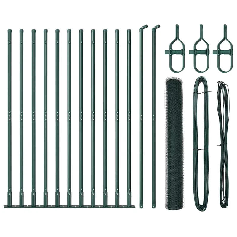 vidaXL Recinzione esagonale con base in cemento 25 x 1 m Verde scuro Nieuw