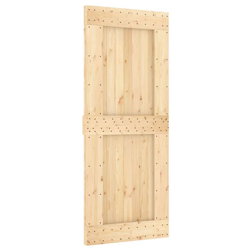 vidaXL Porta scorrevole NARVIK Naturale e Nero 85 x 210 cm (152,5 cm) Bestel Nu
