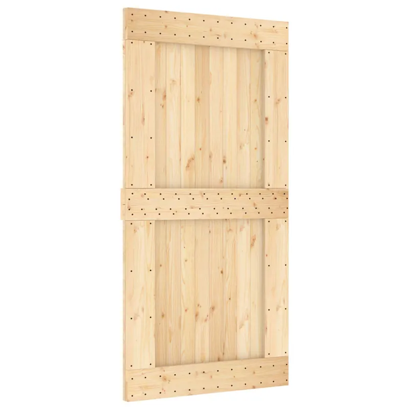 vidaXL Porta scorrevole NARVIK Naturale e Nero 100 x 210 cm (213,5 cm) Beperkte Voorraad