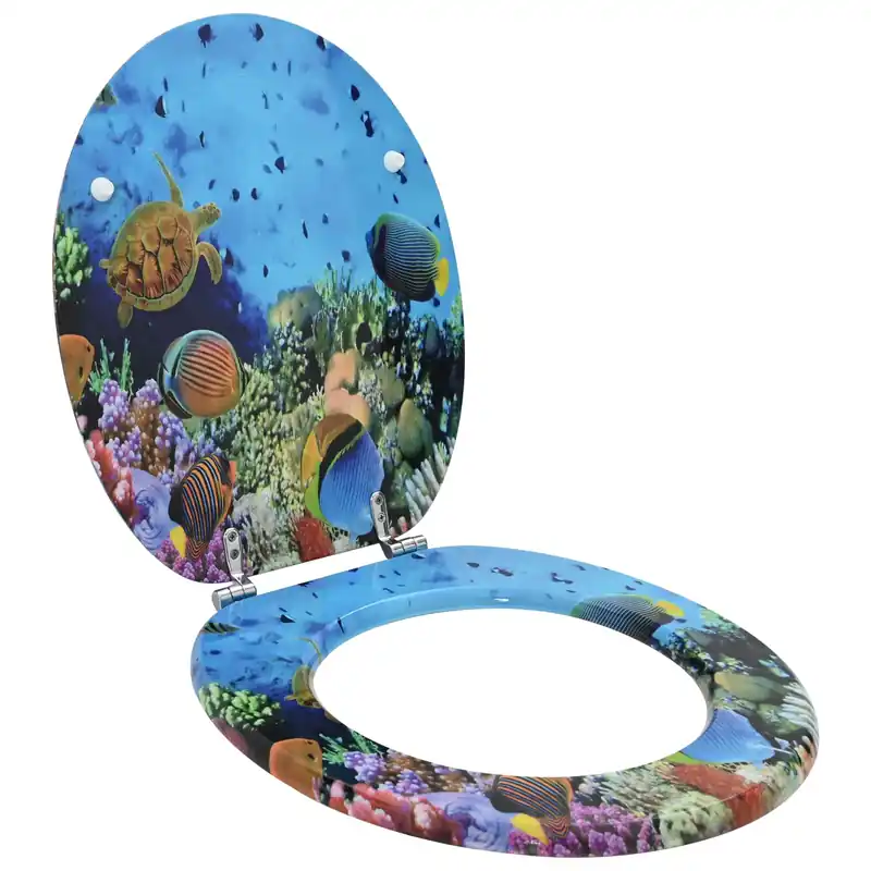 vidaXL Sedile per toilette con chiusura morbida Blu mare profondo Lage Prijs