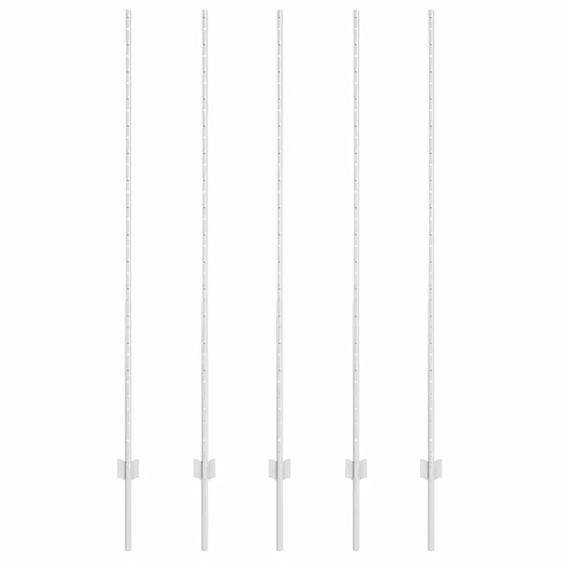 Betaalbaar vidaXL Palo per recinzione interrato 5 pz Argento 200 cm