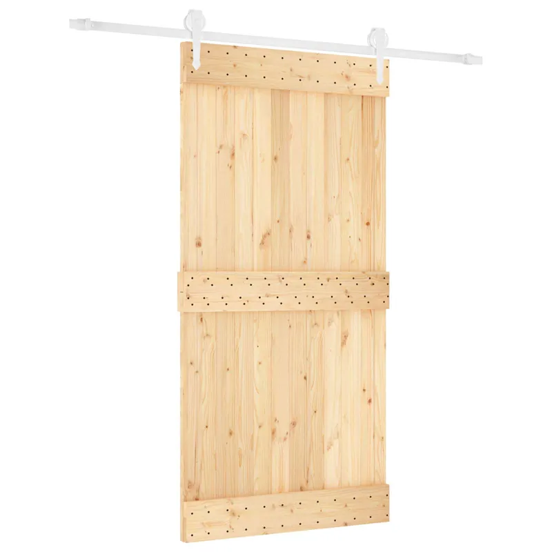 vidaXL Porta scorrevole Naturale e Bianco 100 x 210 cm Voordeelprijs