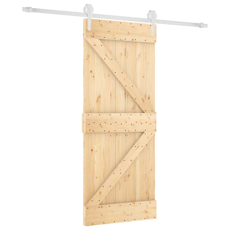 Koopje vidaXL Porta scorrevole Naturale e Bianco 85 x 210 cm