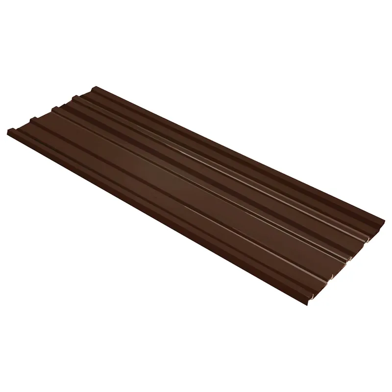 vidaXL Pannello per tetto 12 pcs Marrone 129 x 45 cm Acciaio zincato Hete Deal