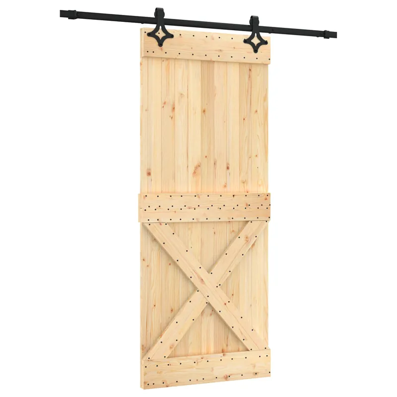 vidaXL Porta scorrevole Naturale e Nero 85 x 210 cm Populair