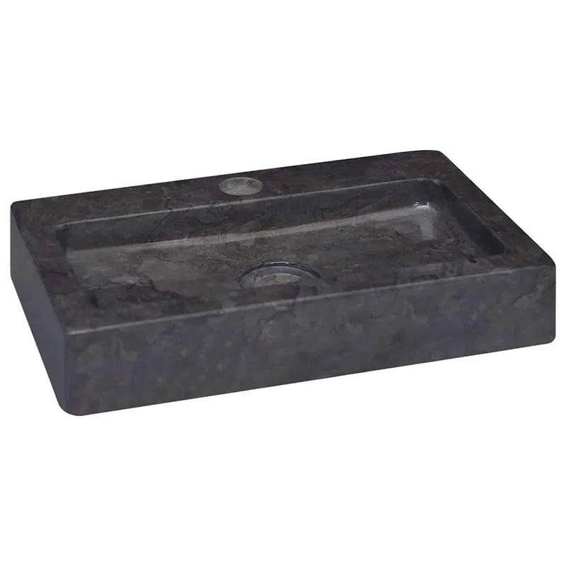vidaXL Lavello a Parete Nero 38x24x6,5 cm in Marmo Express Levering