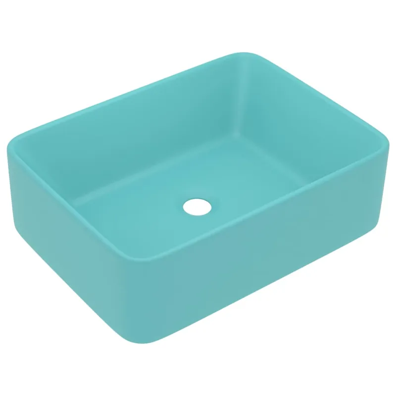 vidaXL Lavandino Luxury Turchese Opaco 41x30x12 cm in Ceramica Rechtstreeks Van De Fabrikant