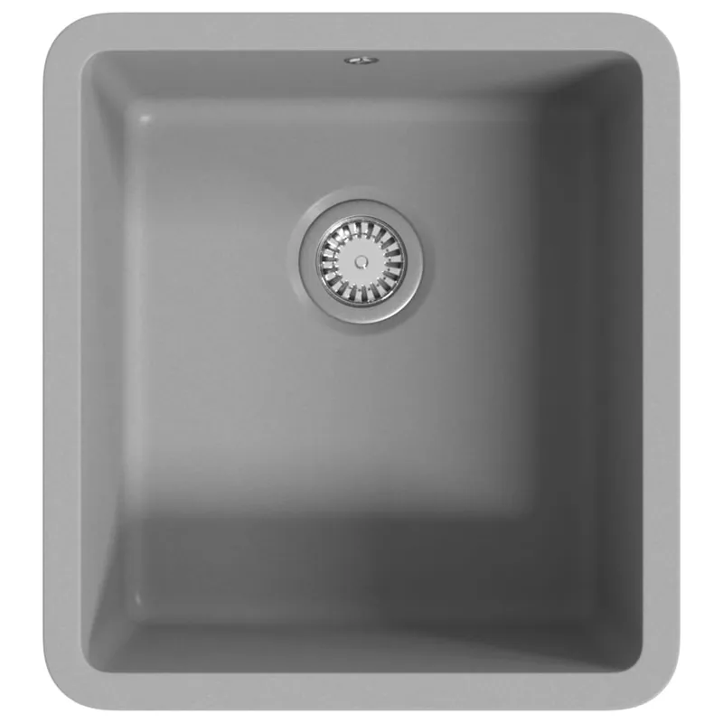 vidaXL Lavello da Cucina in Granito Vasca Singola Grigio Bestel Nu