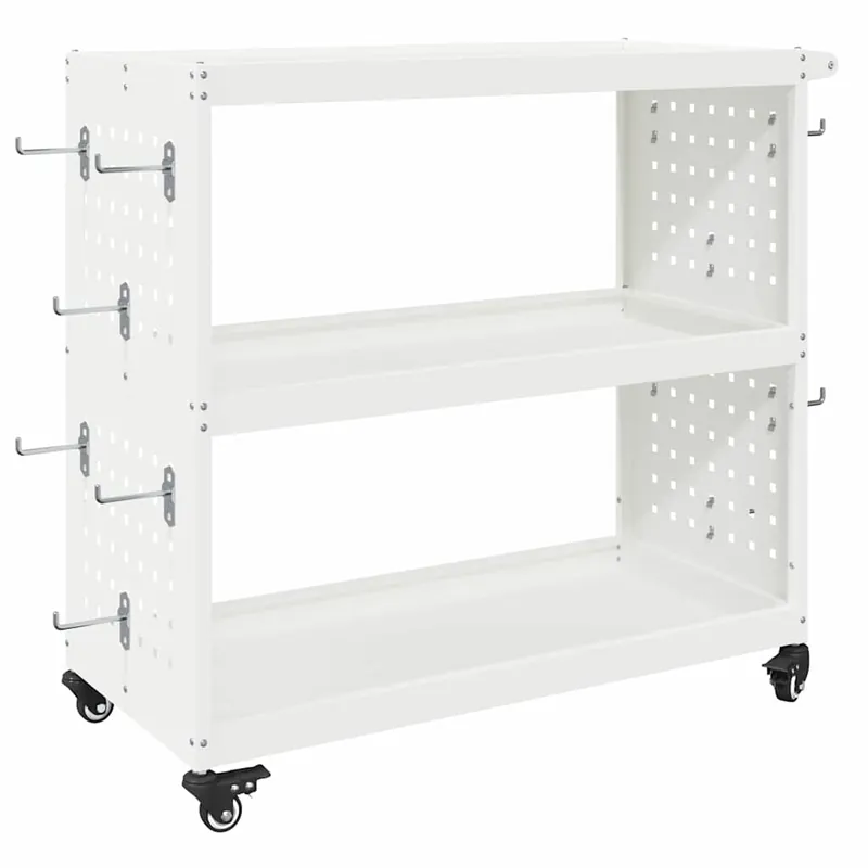 Op = Op vidaXL Carrello per Attrezzi con lo scaffale Bianco 75 x 35 x 73 cm