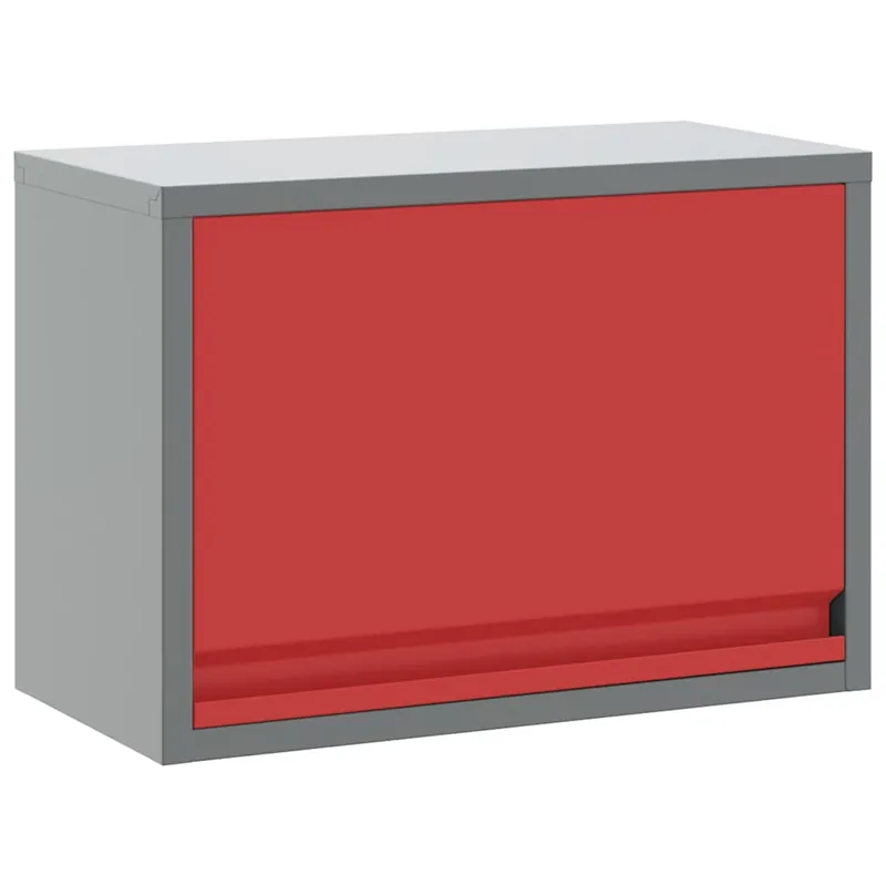 Superprijs vidaXL Mobile per attrezzi Rosso e Grigio 50 x 25 x 35 cm