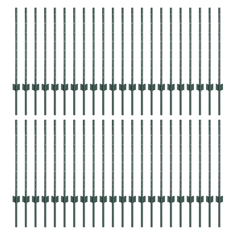 vidaXL Palo per recinzione interrato 44 pz Verde 120 cm Bestel Nu