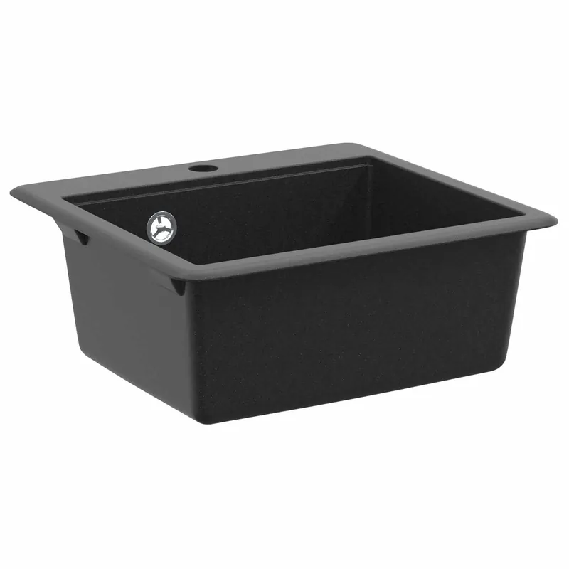 vidaXL Lavello Nero 470 x 440 mm Granito Alleen Vandaag