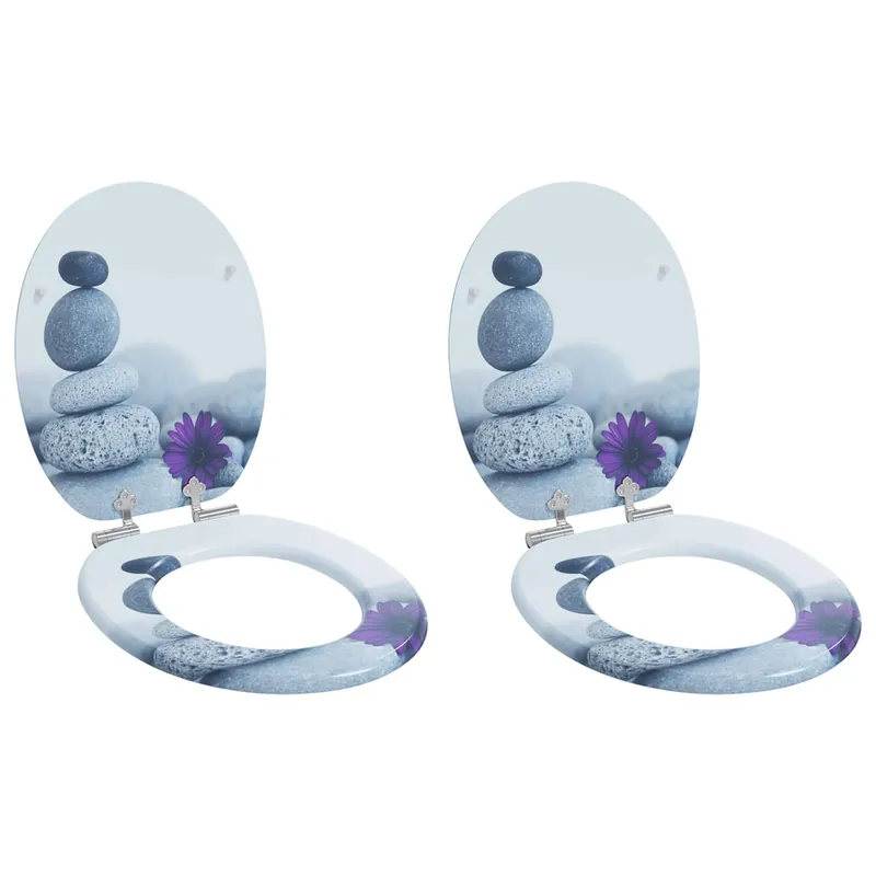 vidaXL Sedile per toilette con chiusura morbida 2 pcs Grigio Dagaanbieding