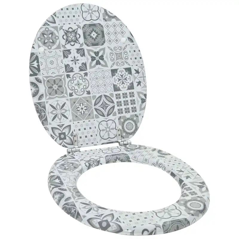 Beperkt Aanbod vidaXL Sedile per toilette con chiusura morbida Grigio 44 x 38 cm