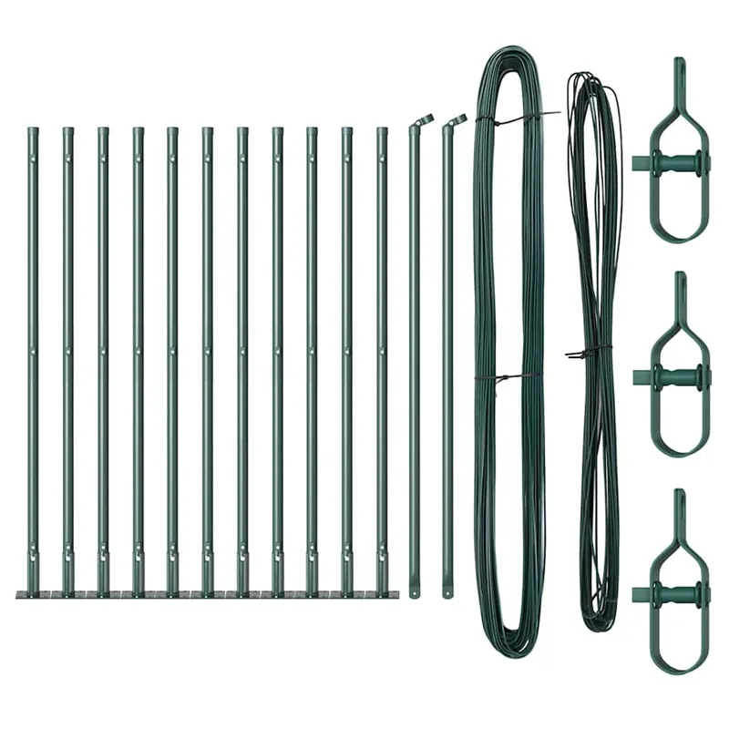 vidaXL Palo per recinzione con base in cemento 13 pz Verde Lage Prijs