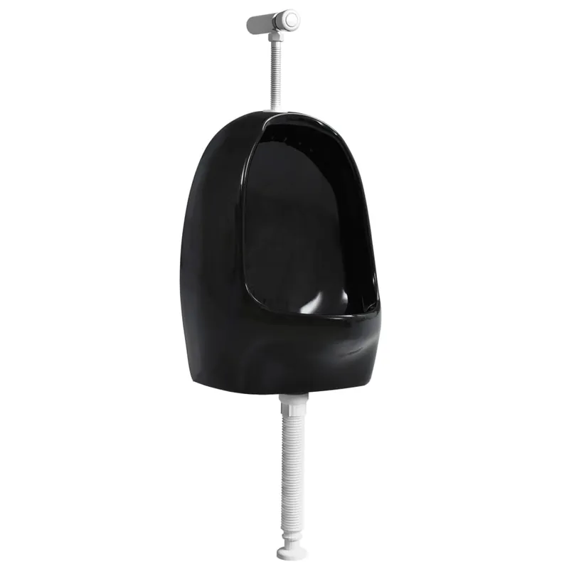 Finale Uitverkoop vidaXL Orinatoio Sospeso con Sciacquone in Ceramica Nero