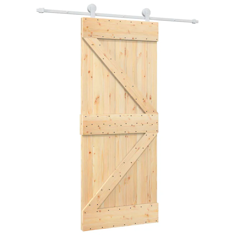 vidaXL Porta scorrevole Naturale e Bianco 85 x 210 cm Beperkte Voorraad