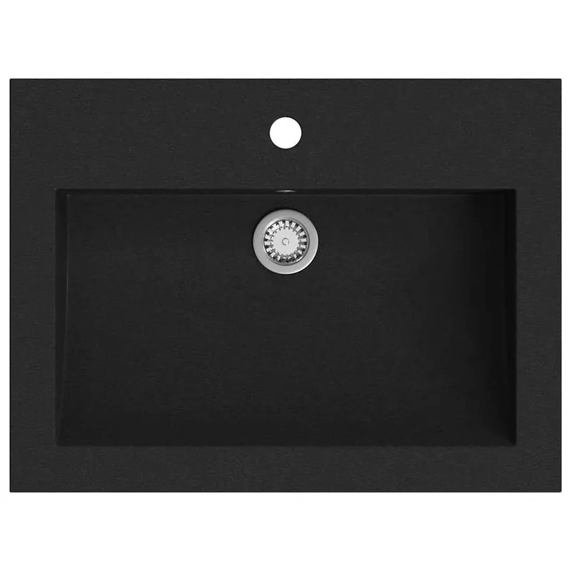 vidaXL Lavandino in Granito 600x450x120 mm Nero Korting