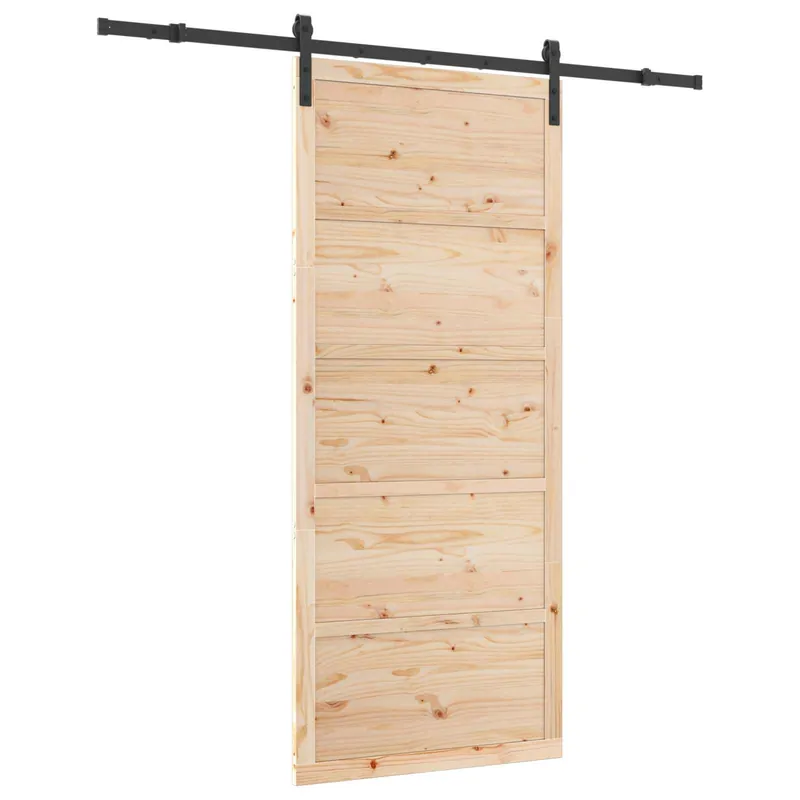 Exclusieve Aanbieding vidaXL Porta scorrevole Naturale 90 x 208 cm Legno Massello di Pino