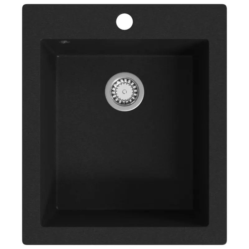 vidaXL Lavandino Cucina Granito Nero solo Lavello ad Incasso Direct Verzonden
