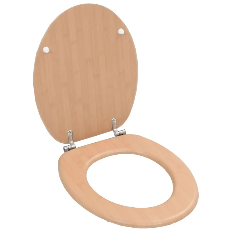 vidaXL Tavoletta WC con Coperchio MDF Design a Bambù Hoge Kwaliteit