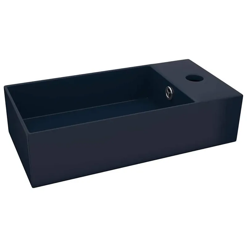 Speciale Aanbieding vidaXL Lavandino con Troppopieno in Ceramica Blu Scuro