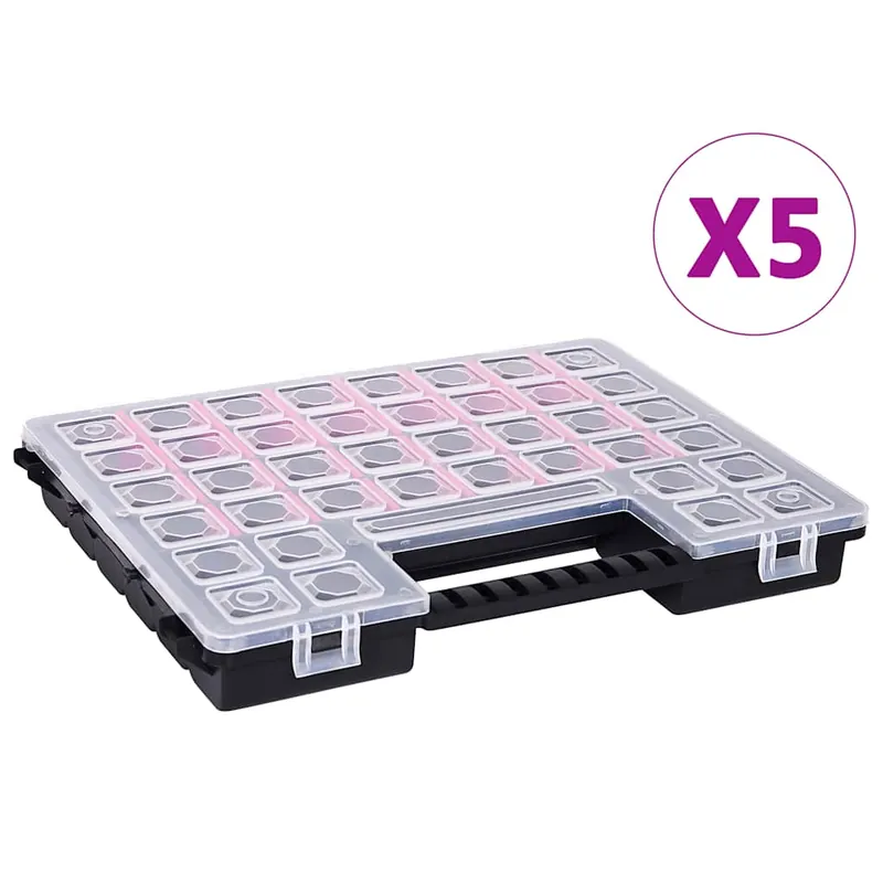Weekendaanbieding vidaXL Scatole Assortimento 5 pz con Divisori 385x283x50mm in Plastica