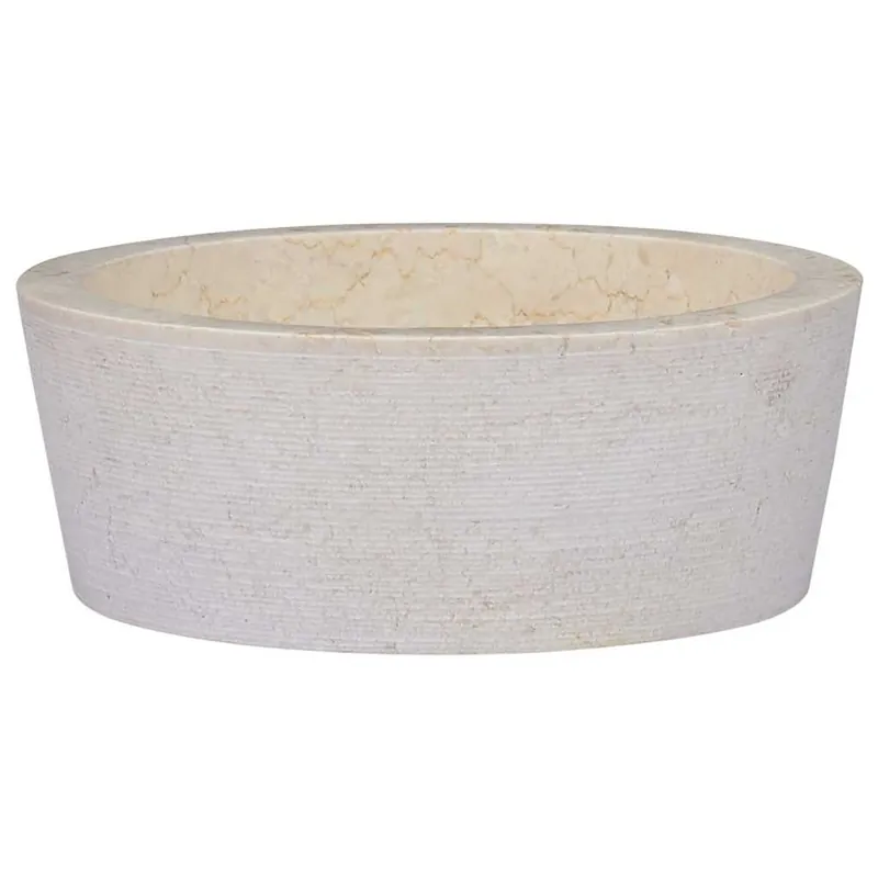 vidaXL Lavandino Crema Ø40x15 cm in Marmo Must-Have