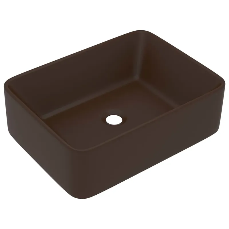 vidaXL Lavandino Luxury Marrone Scuro Opaco 41x30x12 cm in Ceramica Merkproduct