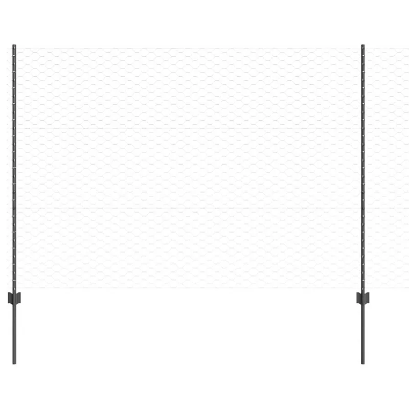 vidaXL Recinzione esagonale con palo 50 x 1,5 m Grigio Rete Aanbieding