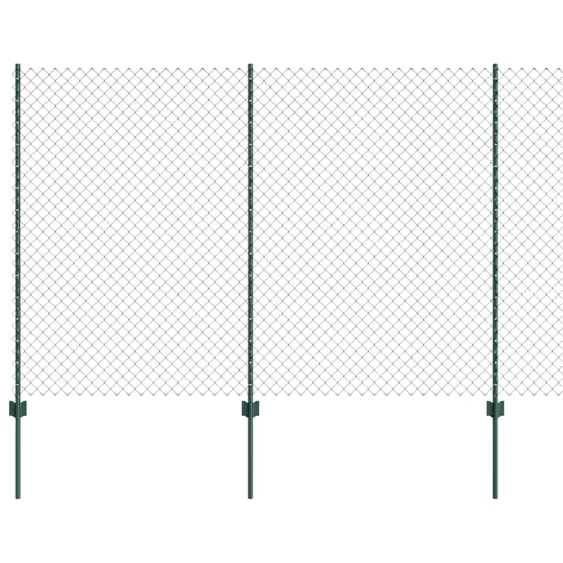vidaXL Recinzione a maglie con palo 10 x 1,5 m Verde Rete Rechtstreeks Van De Fabrikant